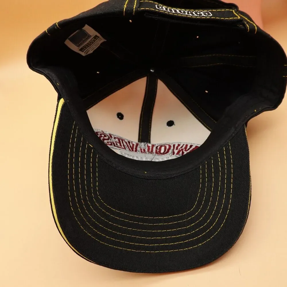 Chicago Wolves Hat Cap Strap Back Black Yellow NHL Hockey Mens Minor League AHL